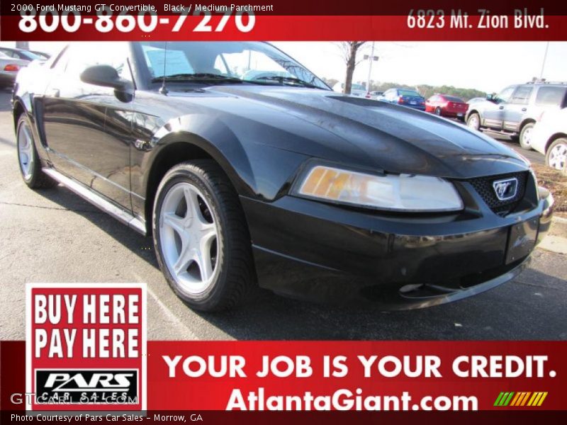 Black / Medium Parchment 2000 Ford Mustang GT Convertible