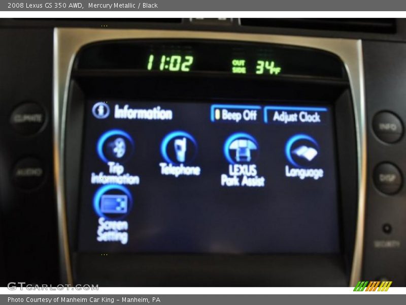 Mercury Metallic / Black 2008 Lexus GS 350 AWD