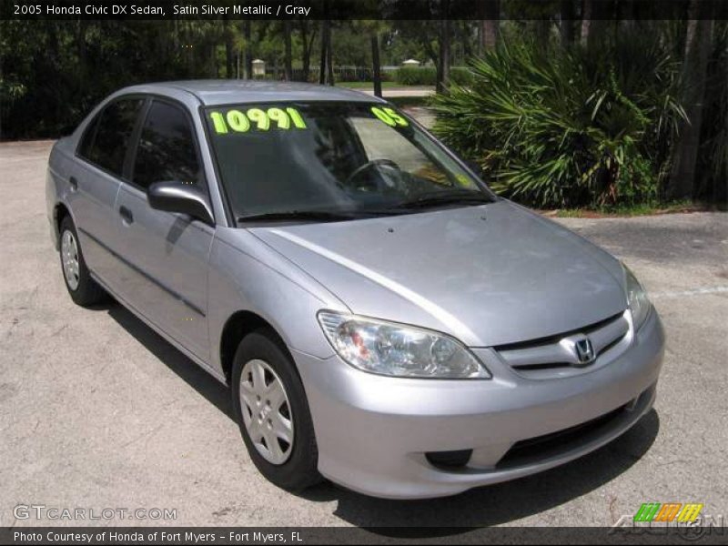 Satin Silver Metallic / Gray 2005 Honda Civic DX Sedan