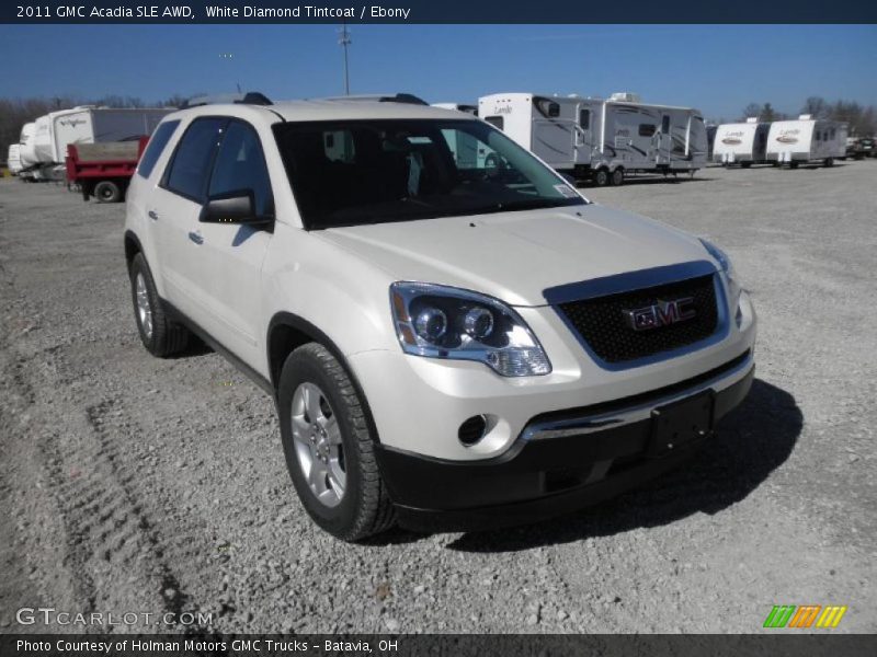 White Diamond Tintcoat / Ebony 2011 GMC Acadia SLE AWD