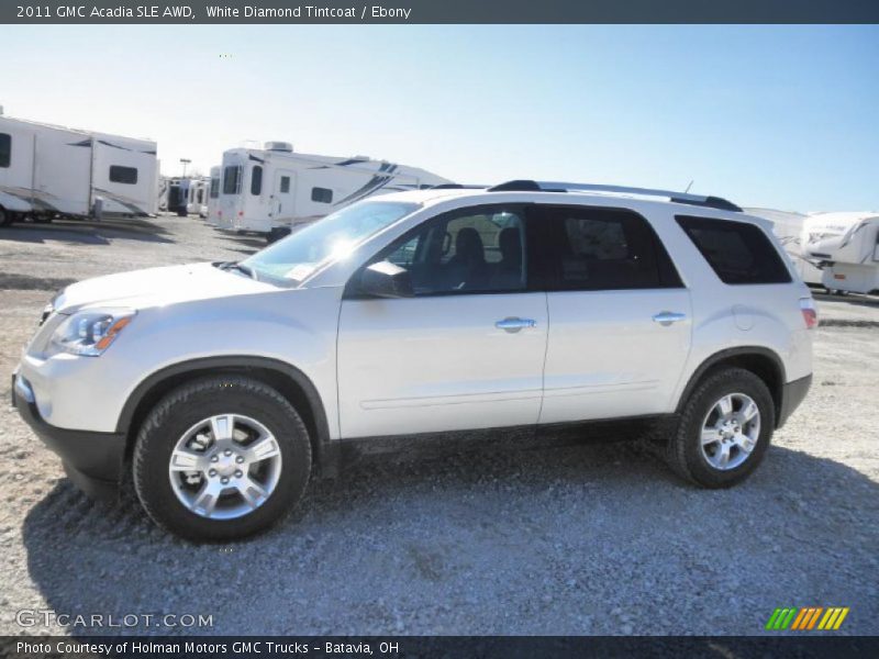 White Diamond Tintcoat / Ebony 2011 GMC Acadia SLE AWD