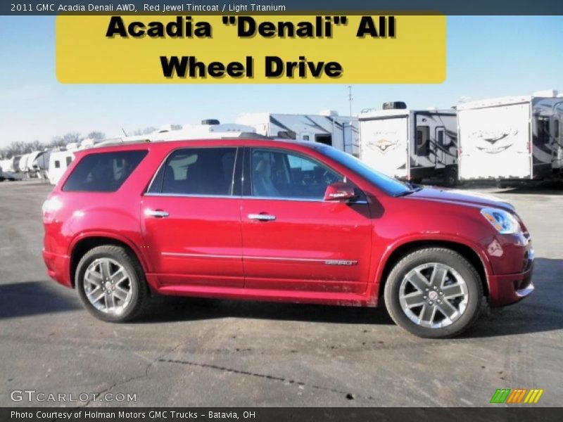 Red Jewel Tintcoat / Light Titanium 2011 GMC Acadia Denali AWD