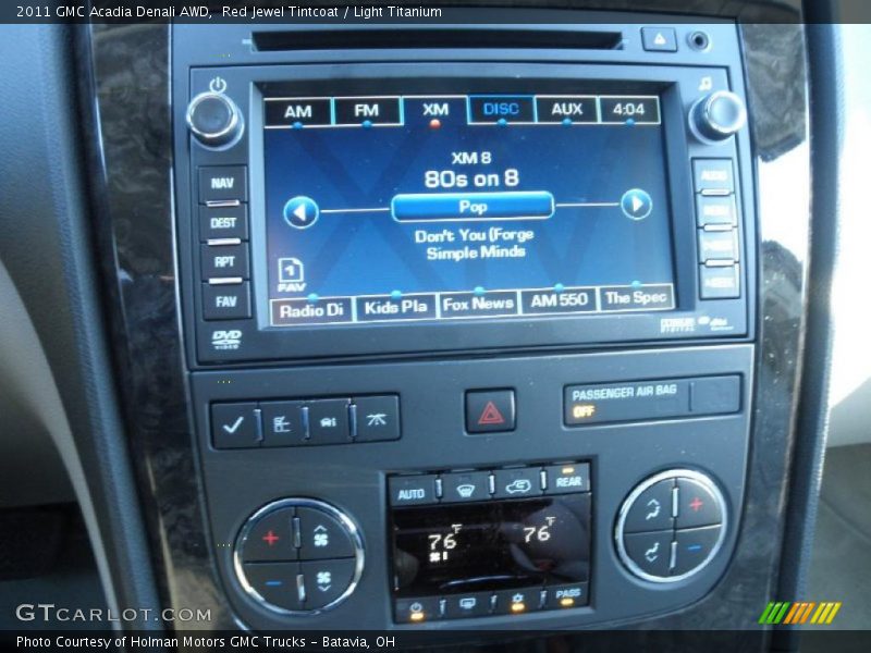 Controls of 2011 Acadia Denali AWD