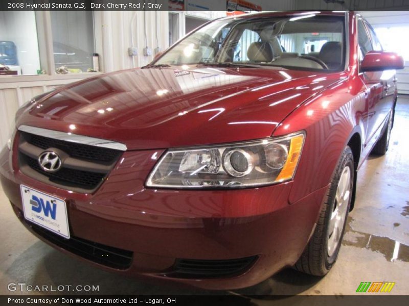 Dark Cherry Red / Gray 2008 Hyundai Sonata GLS