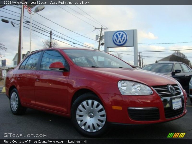 Salsa Red / Anthracite Black 2008 Volkswagen Jetta S Sedan