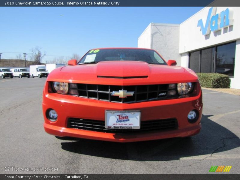 Inferno Orange Metallic / Gray 2010 Chevrolet Camaro SS Coupe