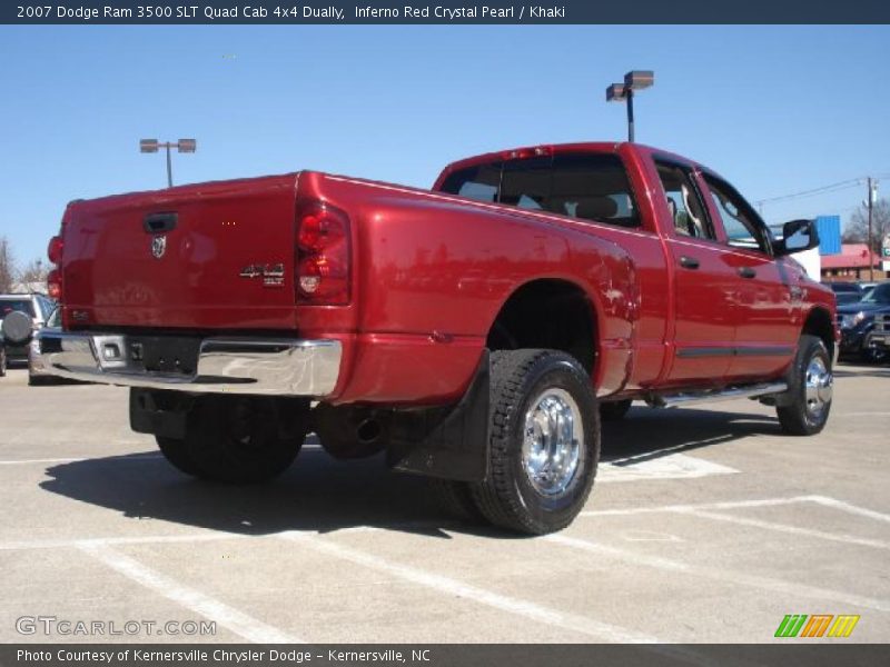 Inferno Red Crystal Pearl / Khaki 2007 Dodge Ram 3500 SLT Quad Cab 4x4 Dually