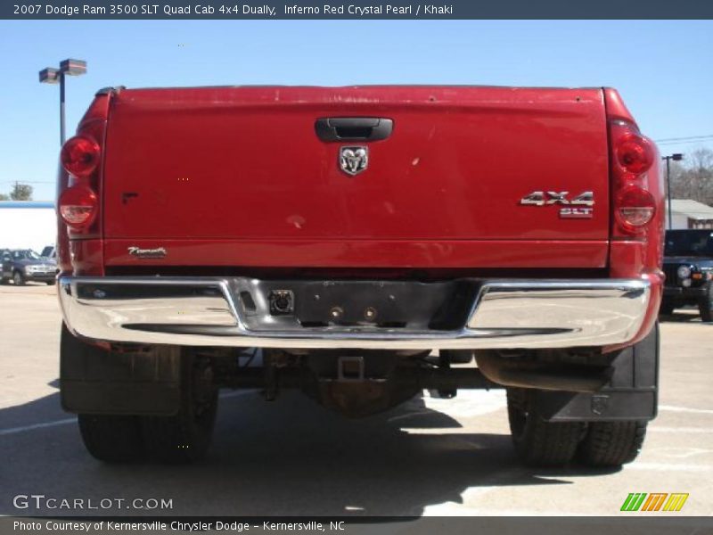 Inferno Red Crystal Pearl / Khaki 2007 Dodge Ram 3500 SLT Quad Cab 4x4 Dually