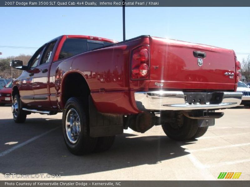 Inferno Red Crystal Pearl / Khaki 2007 Dodge Ram 3500 SLT Quad Cab 4x4 Dually