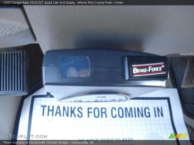 Inferno Red Crystal Pearl / Khaki 2007 Dodge Ram 3500 SLT Quad Cab 4x4 Dually