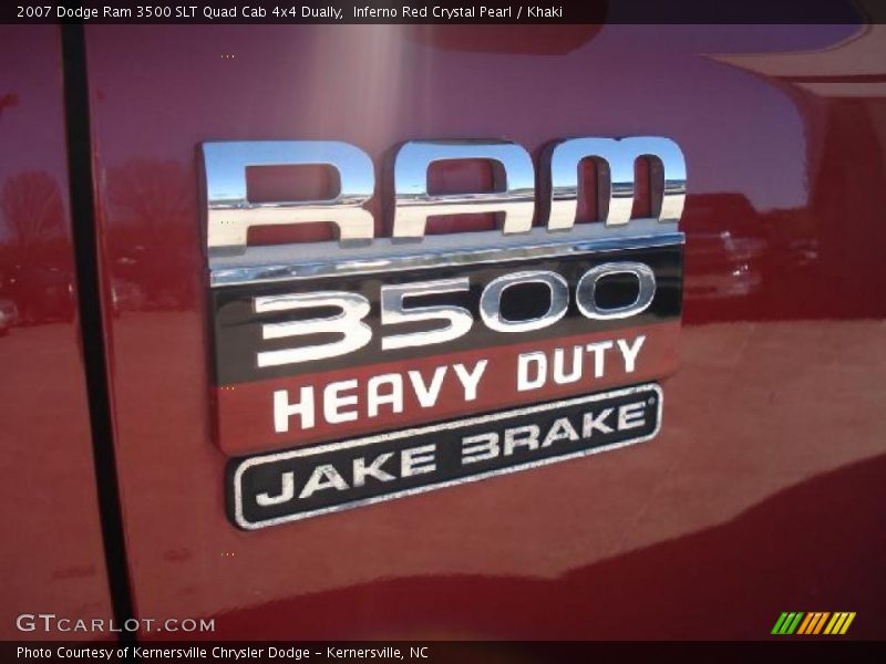 Inferno Red Crystal Pearl / Khaki 2007 Dodge Ram 3500 SLT Quad Cab 4x4 Dually