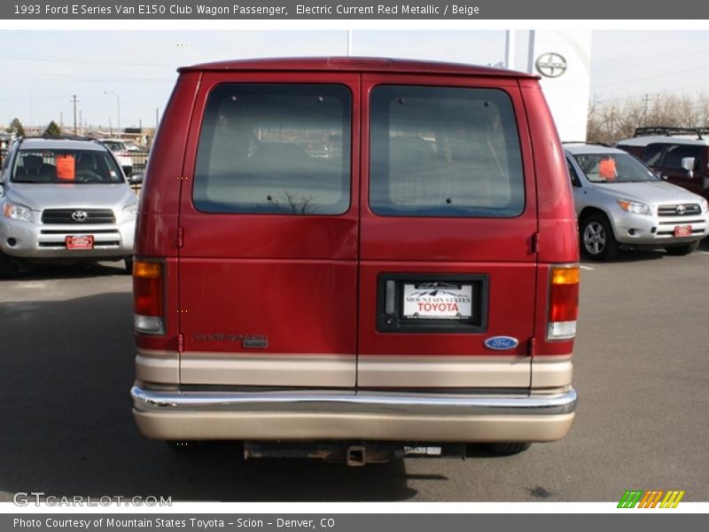 Electric Current Red Metallic / Beige 1993 Ford E Series Van E150 Club Wagon Passenger