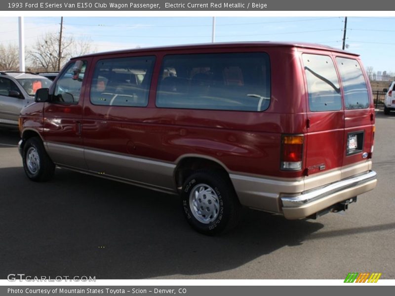 Electric Current Red Metallic / Beige 1993 Ford E Series Van E150 Club Wagon Passenger