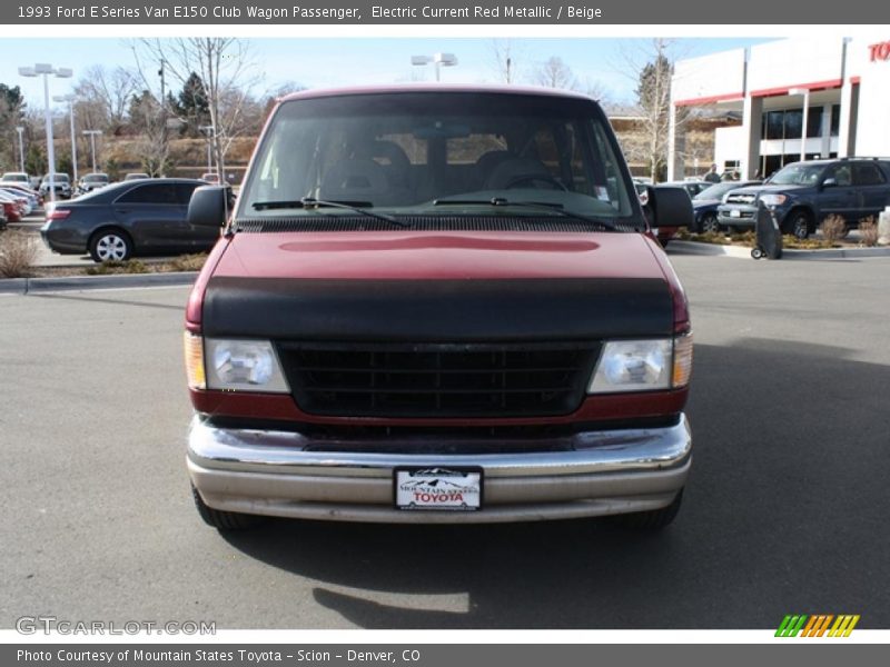 Electric Current Red Metallic / Beige 1993 Ford E Series Van E150 Club Wagon Passenger