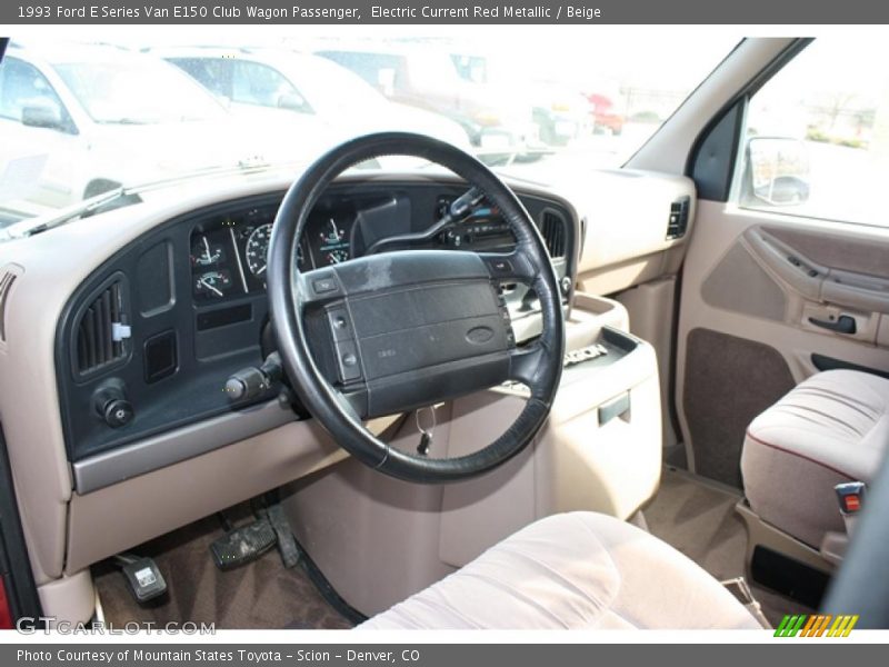 Beige Interior - 1993 E Series Van E150 Club Wagon Passenger 