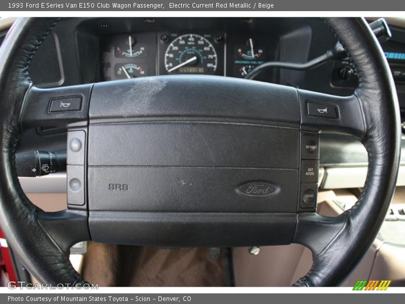Electric Current Red Metallic / Beige 1993 Ford E Series Van E150 Club Wagon Passenger