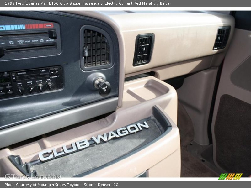 Electric Current Red Metallic / Beige 1993 Ford E Series Van E150 Club Wagon Passenger