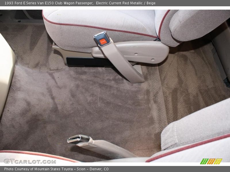 Electric Current Red Metallic / Beige 1993 Ford E Series Van E150 Club Wagon Passenger