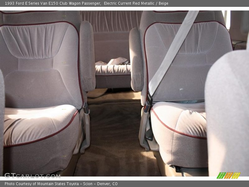 Electric Current Red Metallic / Beige 1993 Ford E Series Van E150 Club Wagon Passenger