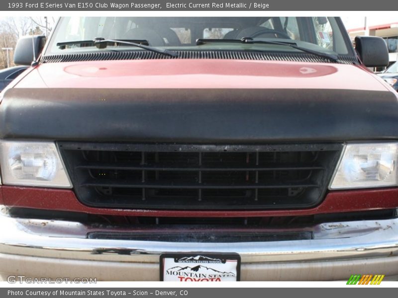 Electric Current Red Metallic / Beige 1993 Ford E Series Van E150 Club Wagon Passenger