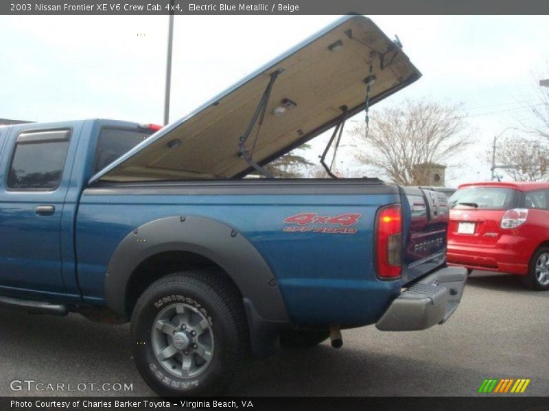 Electric Blue Metallic / Beige 2003 Nissan Frontier XE V6 Crew Cab 4x4
