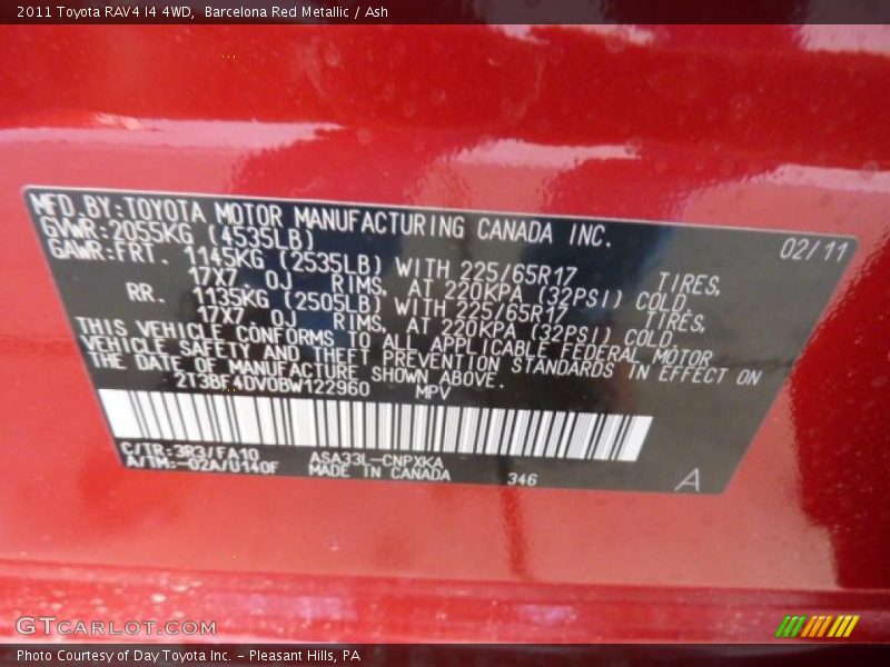 Barcelona Red Metallic / Ash 2011 Toyota RAV4 I4 4WD