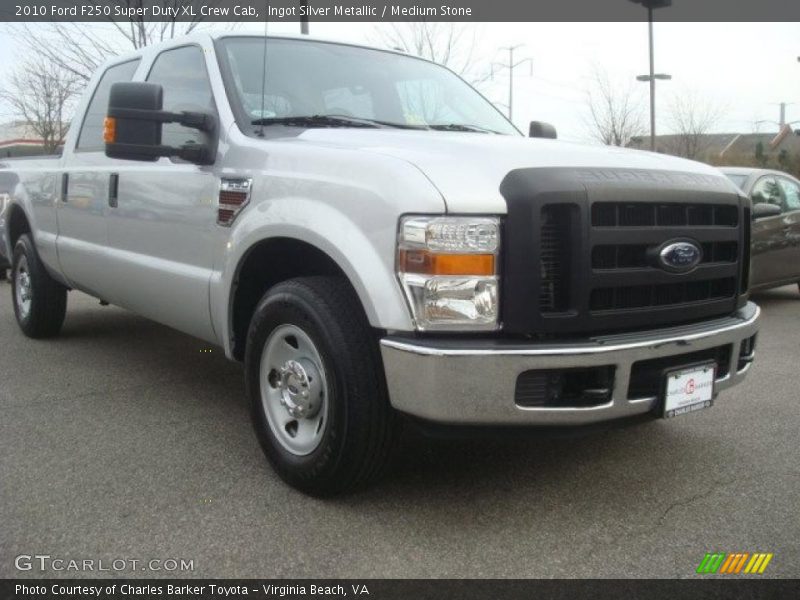 Ingot Silver Metallic / Medium Stone 2010 Ford F250 Super Duty XL Crew Cab
