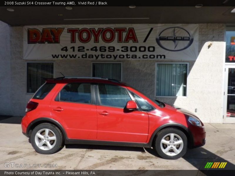 Vivid Red / Black 2008 Suzuki SX4 Crossover Touring AWD