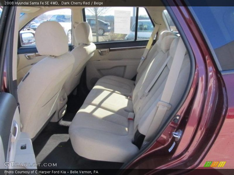 Dark Cherry Red / Beige 2008 Hyundai Santa Fe SE 4WD