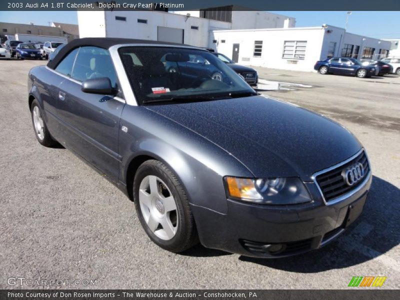 Dolphin Gray Pearl / Platinum 2003 Audi A4 1.8T Cabriolet