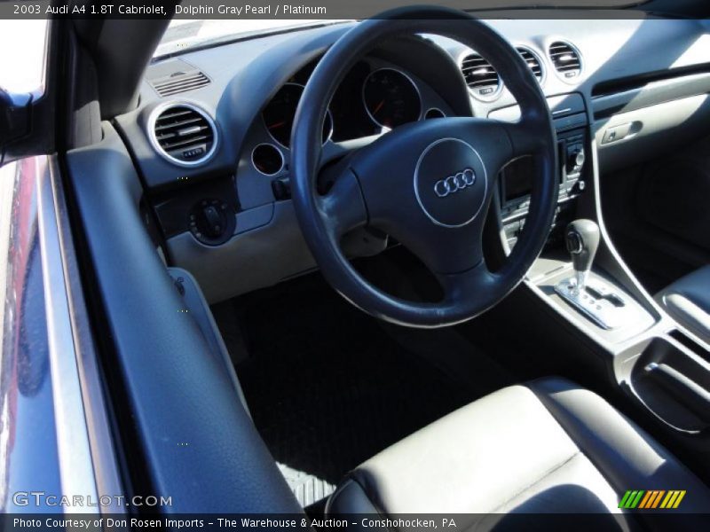 Dolphin Gray Pearl / Platinum 2003 Audi A4 1.8T Cabriolet