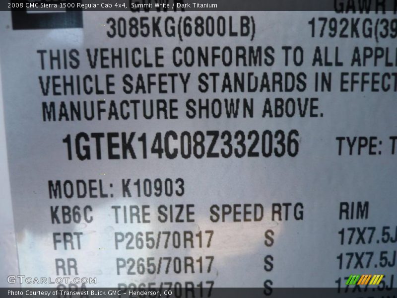 Summit White / Dark Titanium 2008 GMC Sierra 1500 Regular Cab 4x4