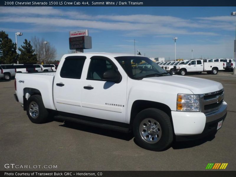 Summit White / Dark Titanium 2008 Chevrolet Silverado 1500 LS Crew Cab 4x4