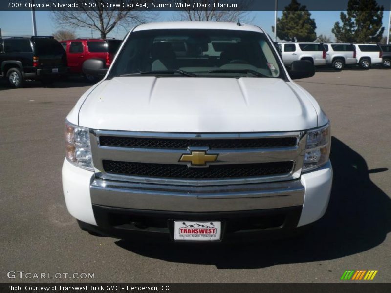 Summit White / Dark Titanium 2008 Chevrolet Silverado 1500 LS Crew Cab 4x4