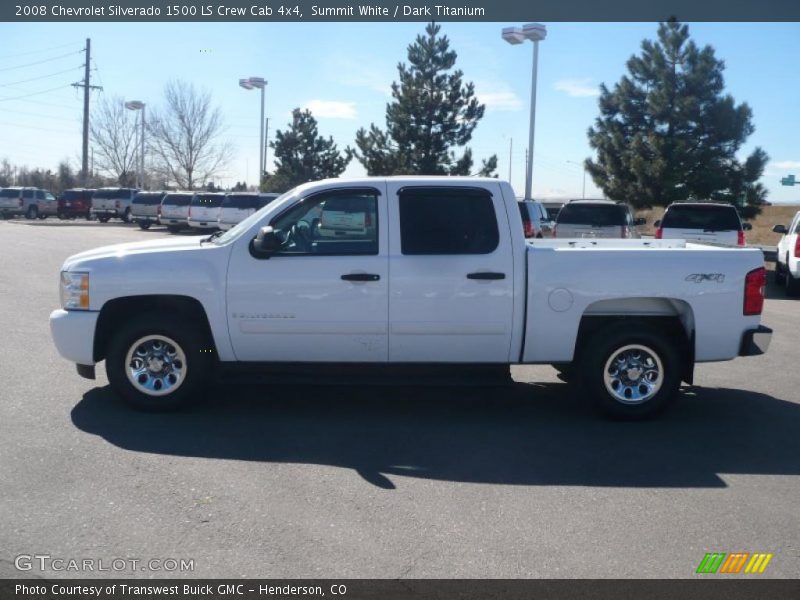 Summit White / Dark Titanium 2008 Chevrolet Silverado 1500 LS Crew Cab 4x4