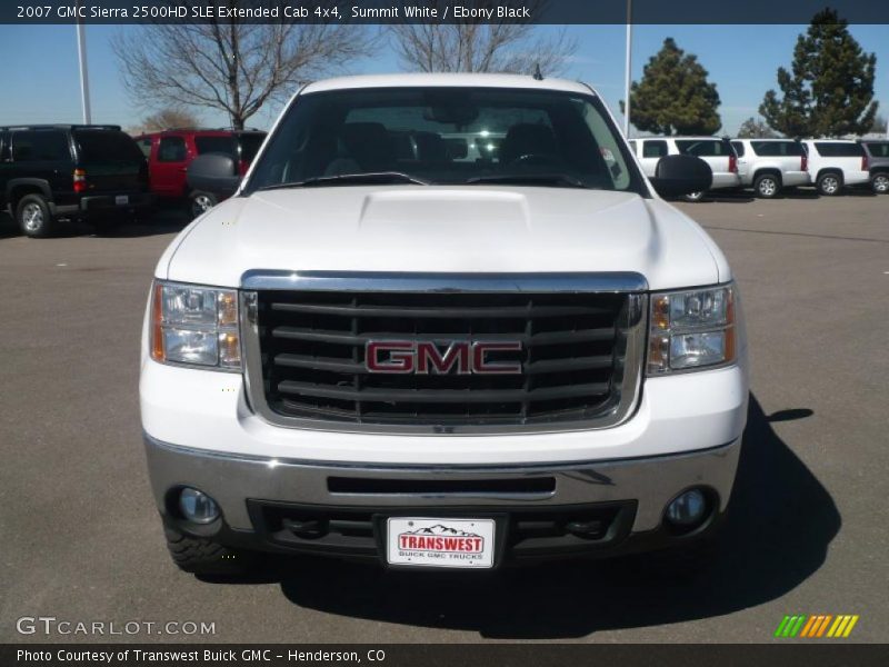 Summit White / Ebony Black 2007 GMC Sierra 2500HD SLE Extended Cab 4x4