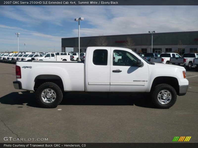 Summit White / Ebony Black 2007 GMC Sierra 2500HD SLE Extended Cab 4x4