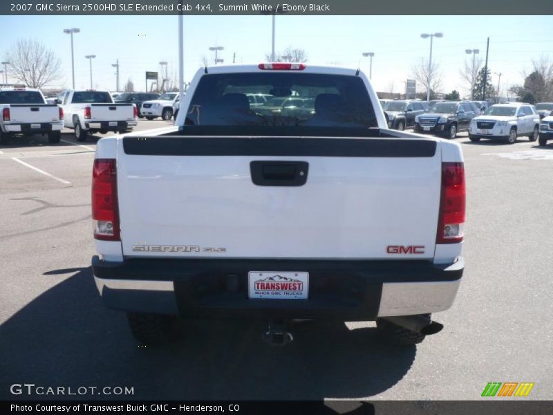 Summit White / Ebony Black 2007 GMC Sierra 2500HD SLE Extended Cab 4x4