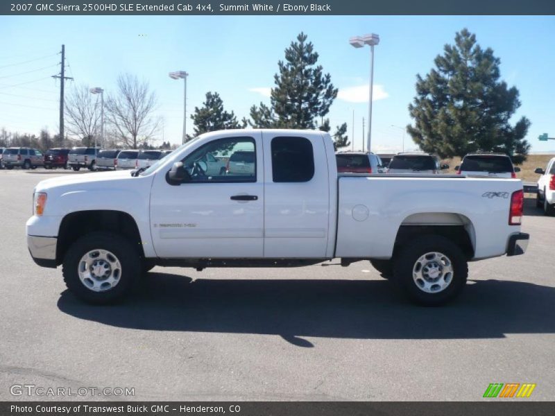Summit White / Ebony Black 2007 GMC Sierra 2500HD SLE Extended Cab 4x4