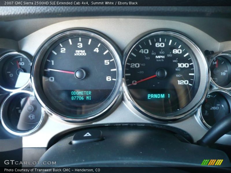 Summit White / Ebony Black 2007 GMC Sierra 2500HD SLE Extended Cab 4x4