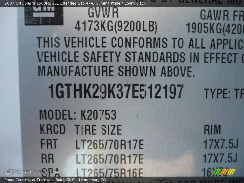 Summit White / Ebony Black 2007 GMC Sierra 2500HD SLE Extended Cab 4x4