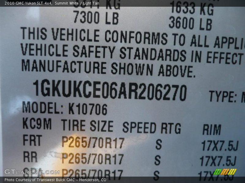 Summit White / Light Tan 2010 GMC Yukon SLT 4x4