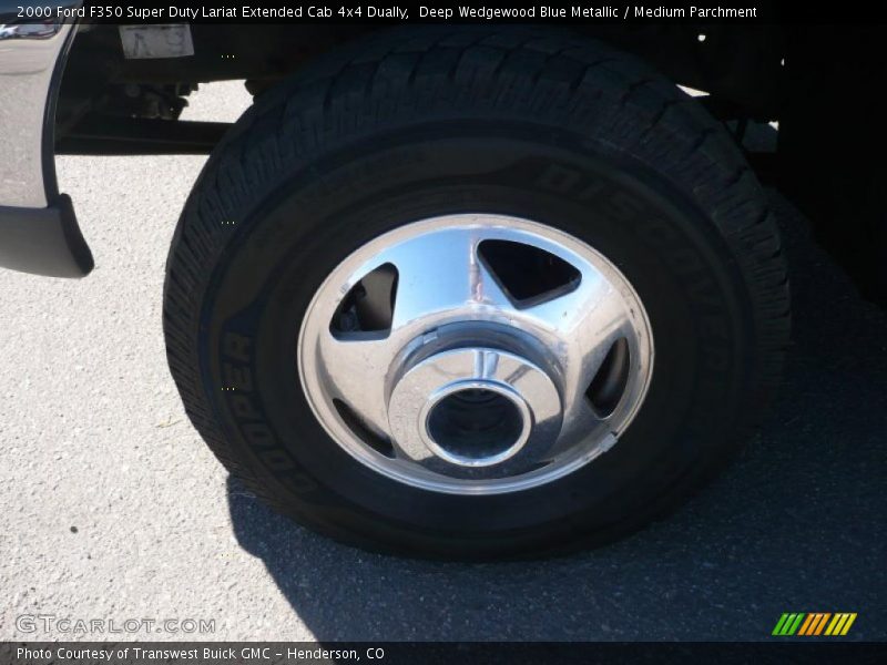 Deep Wedgewood Blue Metallic / Medium Parchment 2000 Ford F350 Super Duty Lariat Extended Cab 4x4 Dually