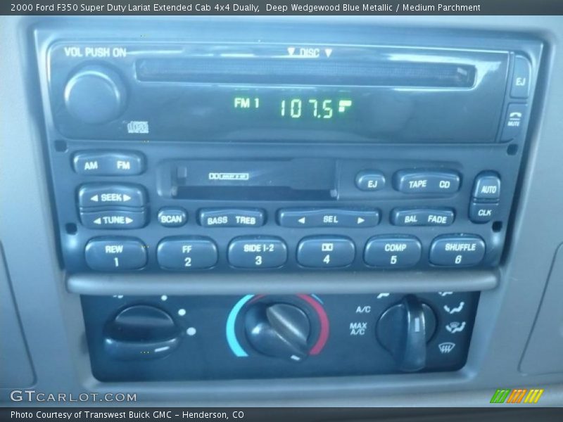Deep Wedgewood Blue Metallic / Medium Parchment 2000 Ford F350 Super Duty Lariat Extended Cab 4x4 Dually