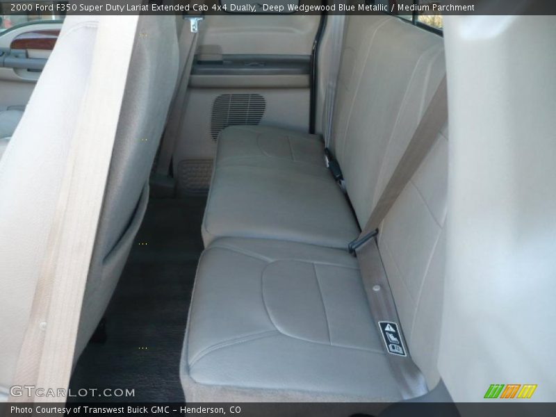 Deep Wedgewood Blue Metallic / Medium Parchment 2000 Ford F350 Super Duty Lariat Extended Cab 4x4 Dually
