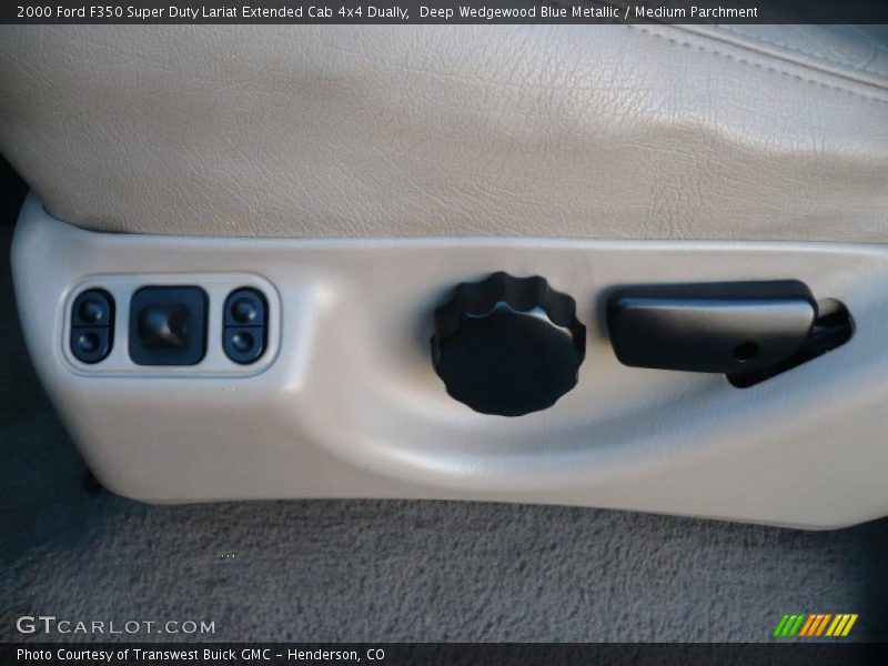 Deep Wedgewood Blue Metallic / Medium Parchment 2000 Ford F350 Super Duty Lariat Extended Cab 4x4 Dually