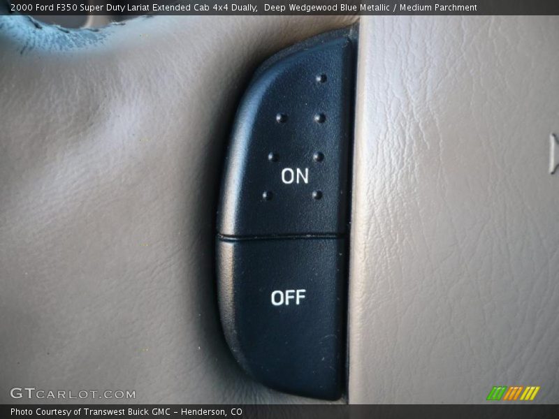 Deep Wedgewood Blue Metallic / Medium Parchment 2000 Ford F350 Super Duty Lariat Extended Cab 4x4 Dually
