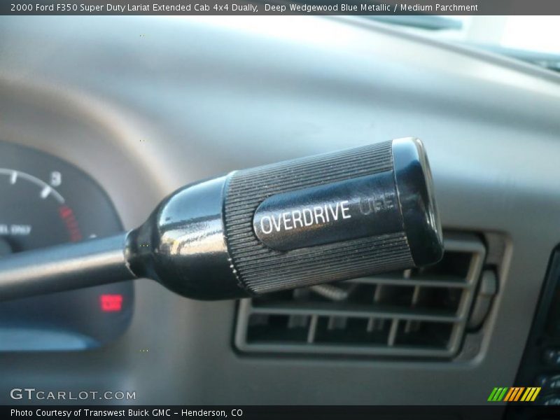 Deep Wedgewood Blue Metallic / Medium Parchment 2000 Ford F350 Super Duty Lariat Extended Cab 4x4 Dually
