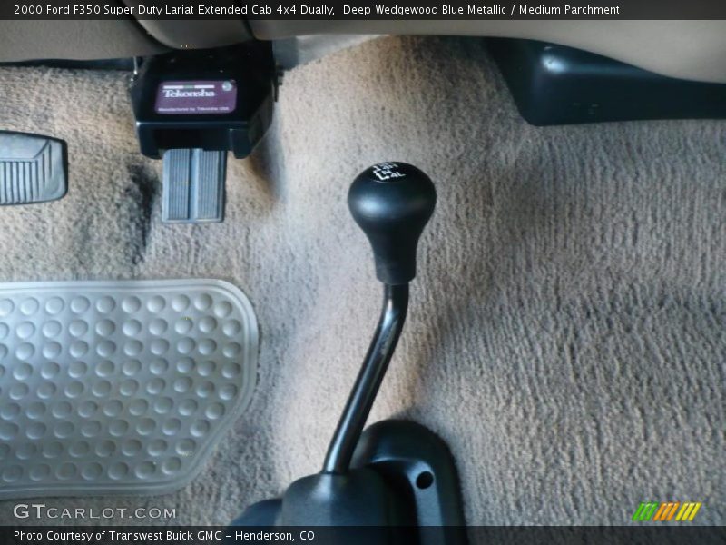 Deep Wedgewood Blue Metallic / Medium Parchment 2000 Ford F350 Super Duty Lariat Extended Cab 4x4 Dually