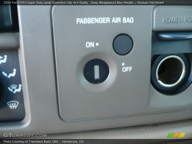 Deep Wedgewood Blue Metallic / Medium Parchment 2000 Ford F350 Super Duty Lariat Extended Cab 4x4 Dually